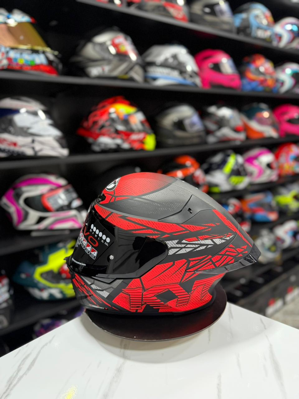 KYT TT REVO COMBUSTION MATT RED